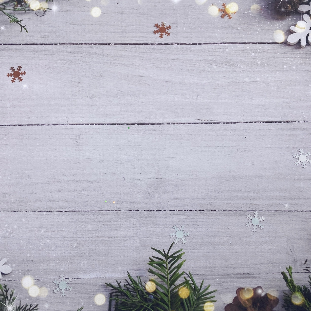 Snowflake Wooden Effect Canvas Photography Background