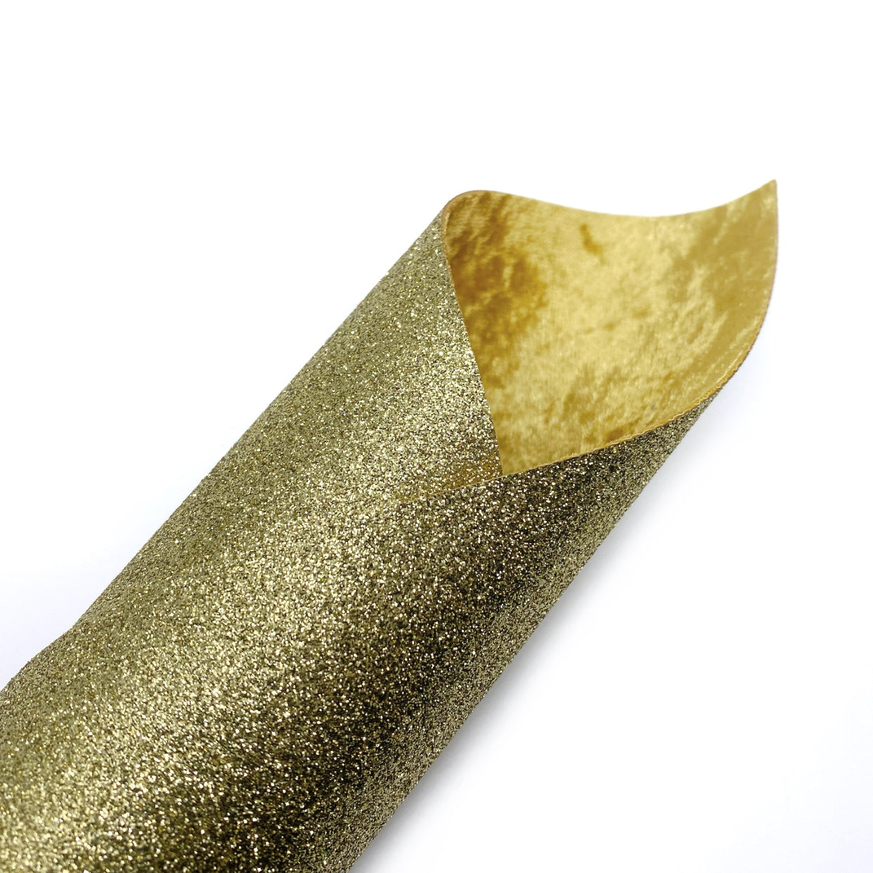 Double Sided Gold Fine Core Glitter Fabric