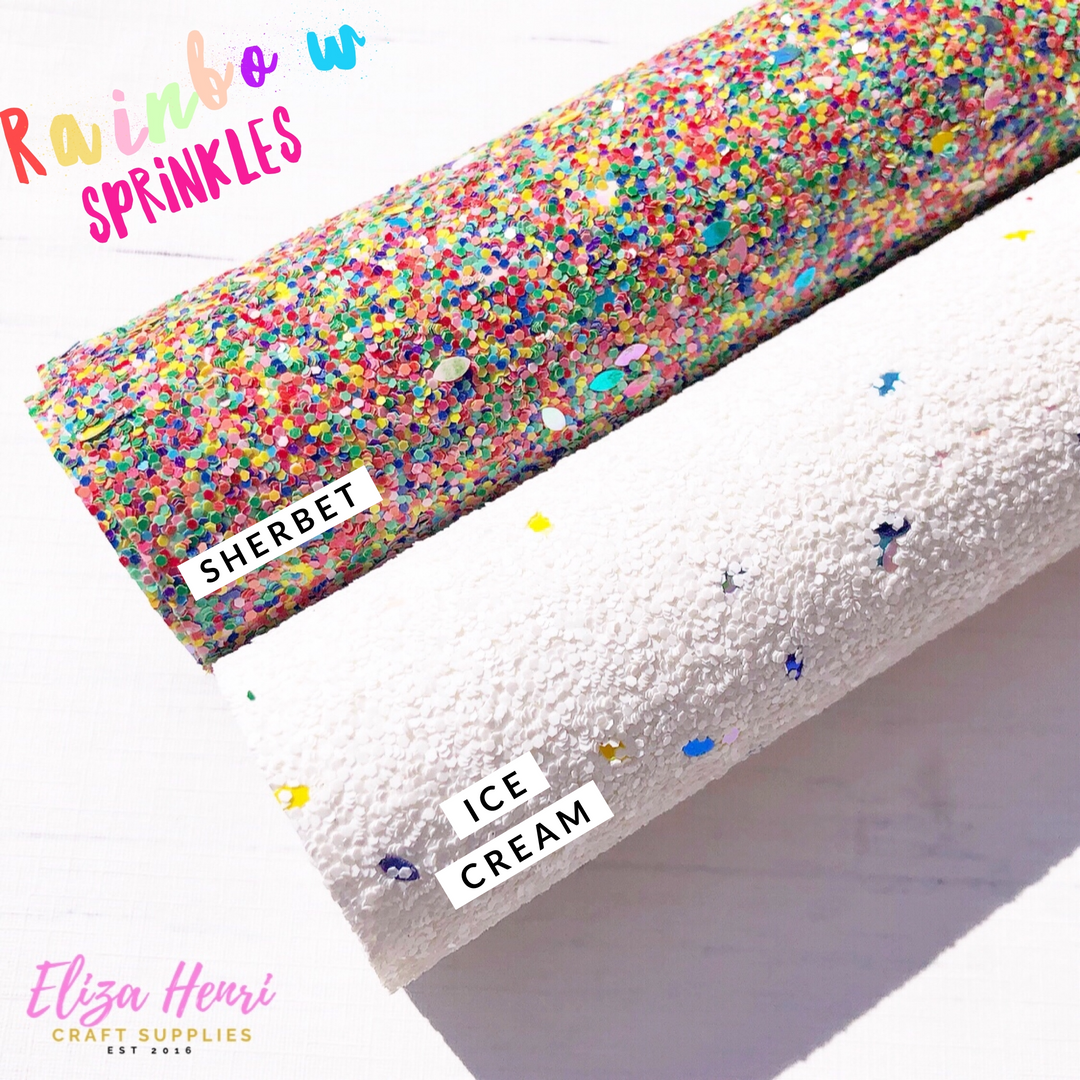 Rainbow Sprinkles Chunky Glitter Fabric