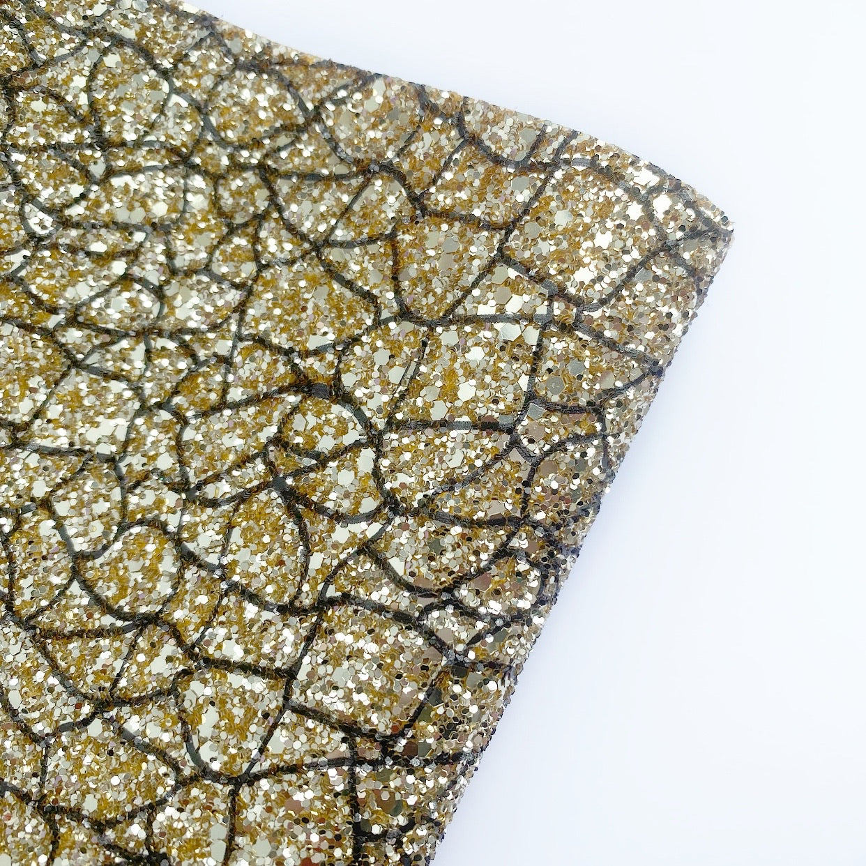 Bee Hive Crackle Lux Premium Chunky Glitter Fabric