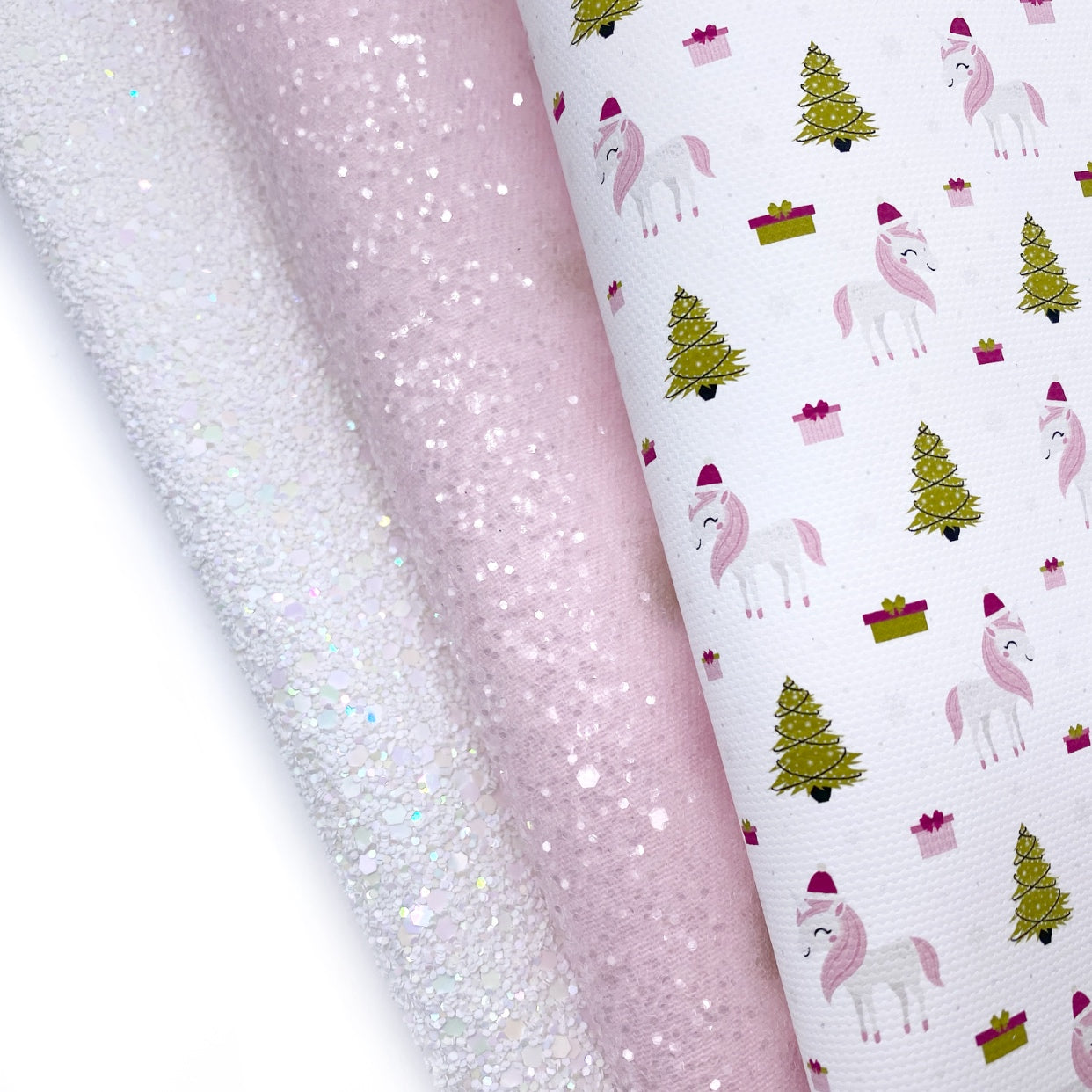 Unicorn Christmas Lux Premium Canvas Bow Fabrics