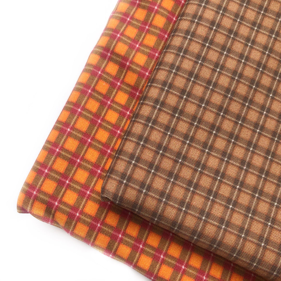 Autumnal Tartan Artisan Fabric Felt