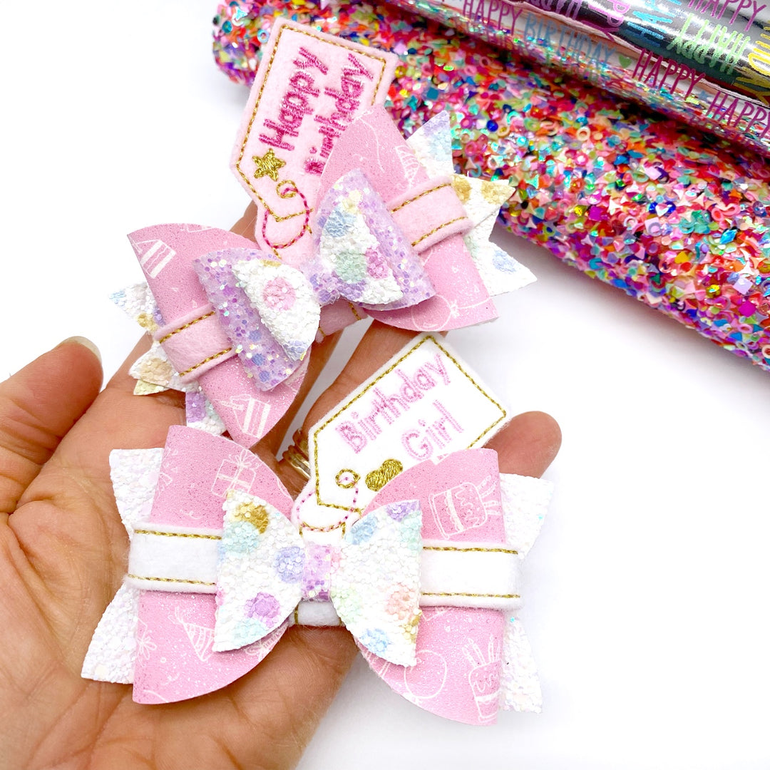 Birthday Present & Tag Bow Wrap Around & Pop up