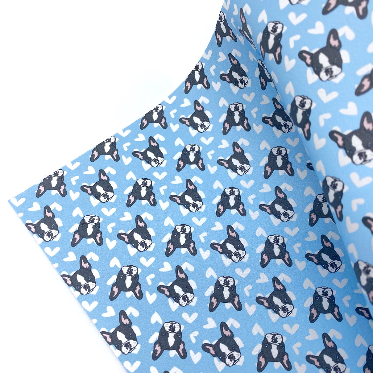 Boy Blue Frenchies Premium Faux Leather Fabric Sheets