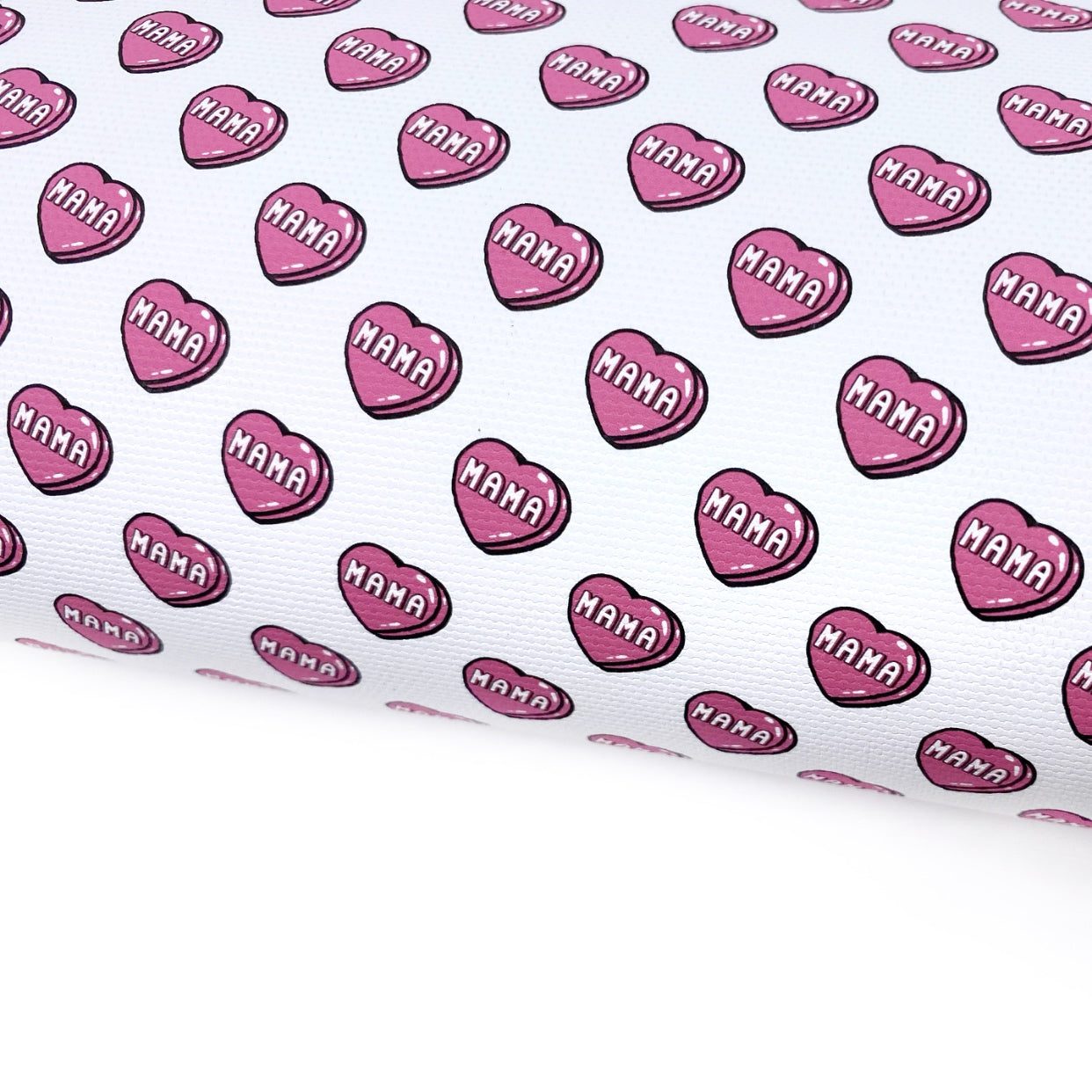 Candy Heart Mama Lux Premium Printed Bow Fabric