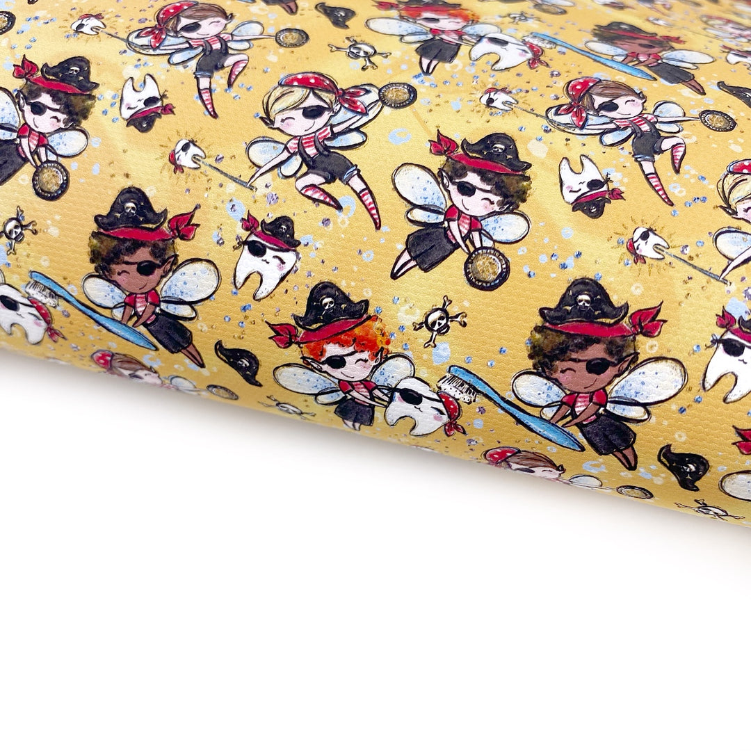 Pirate Tooth Fairy Lux Premium Canvas Bow Fabrics