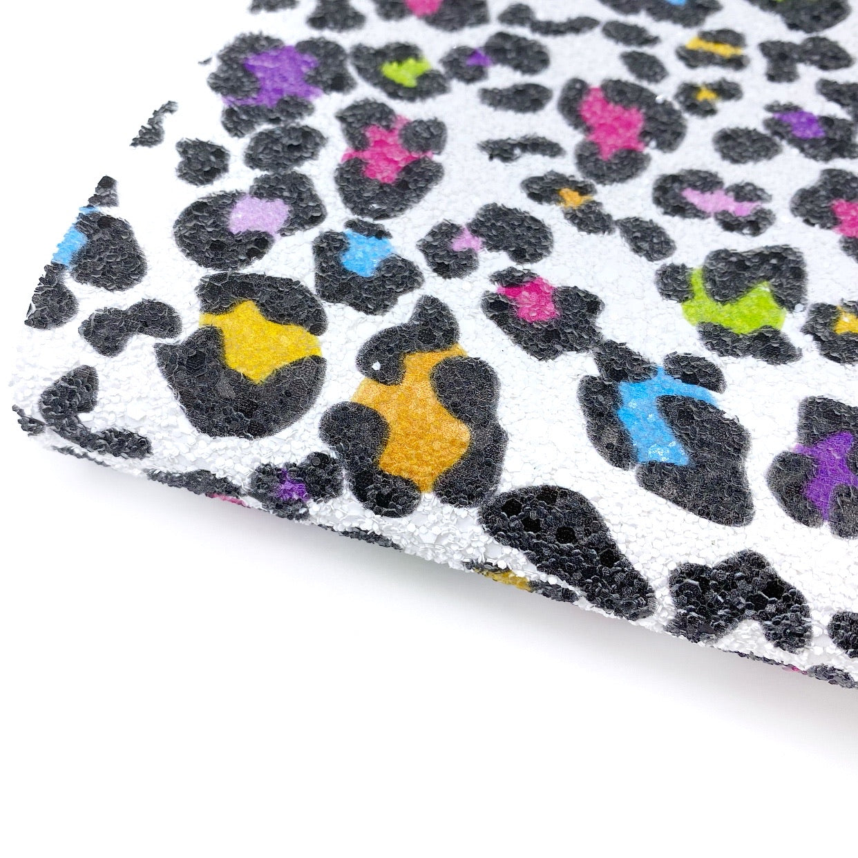 Go Rainbow Leopard Lux Premium Chunky Glitter Fabric