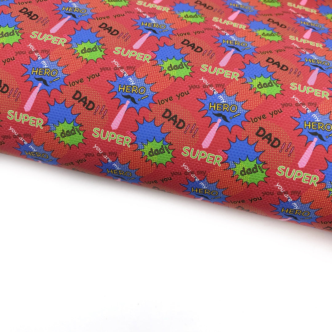 Super Hero Dad Lux Premium Canvas Bow Fabrics