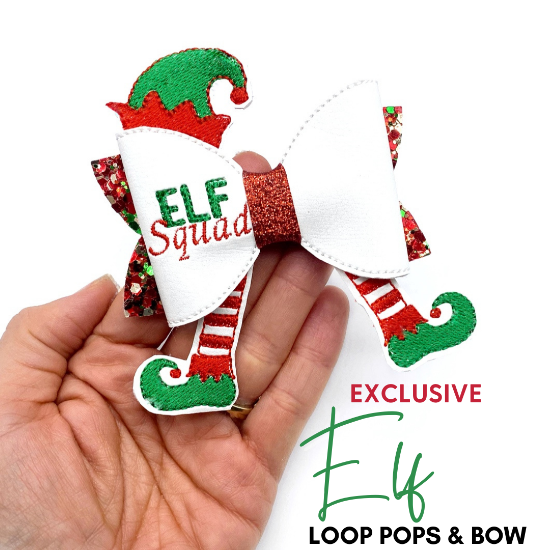 Elf Squad Feltie Bow Loops & Loop Pops