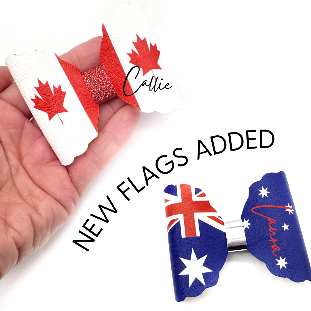 Canadian Flag 4” Create your own Personalised Rhaya Bow Loops