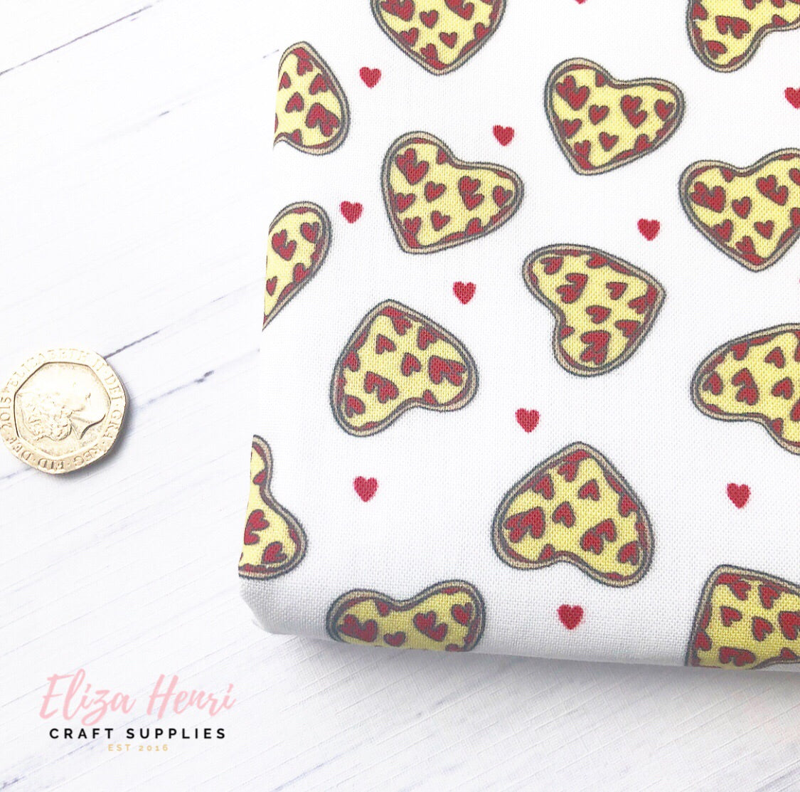 Pizza Hearts Artisan Fabric Felt