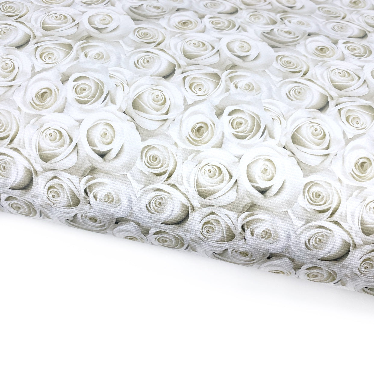 White Roses Lux Premium Printed Bow Fabric