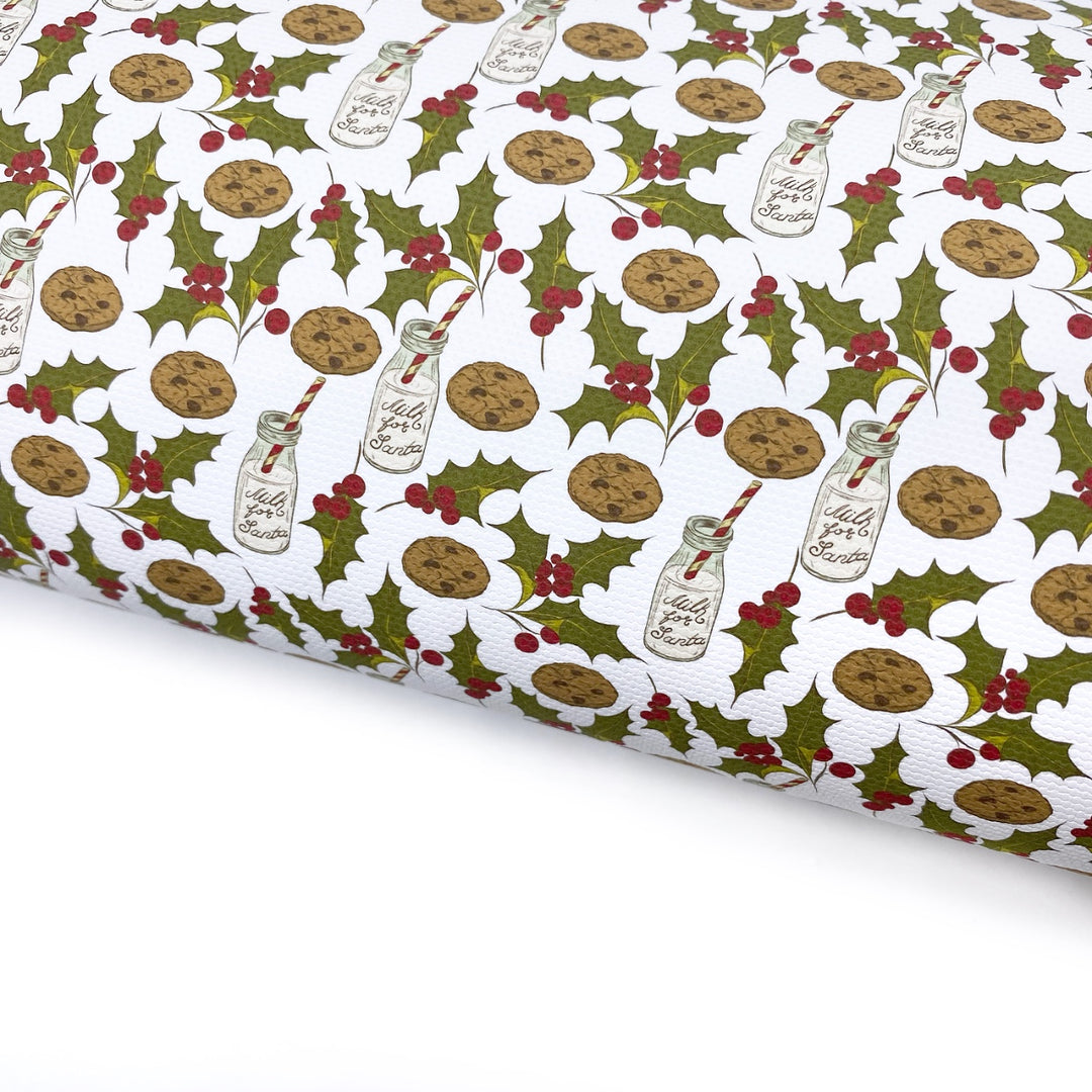 Xmas Milk & Cookies Lux Premium Canvas Bow Fabrics