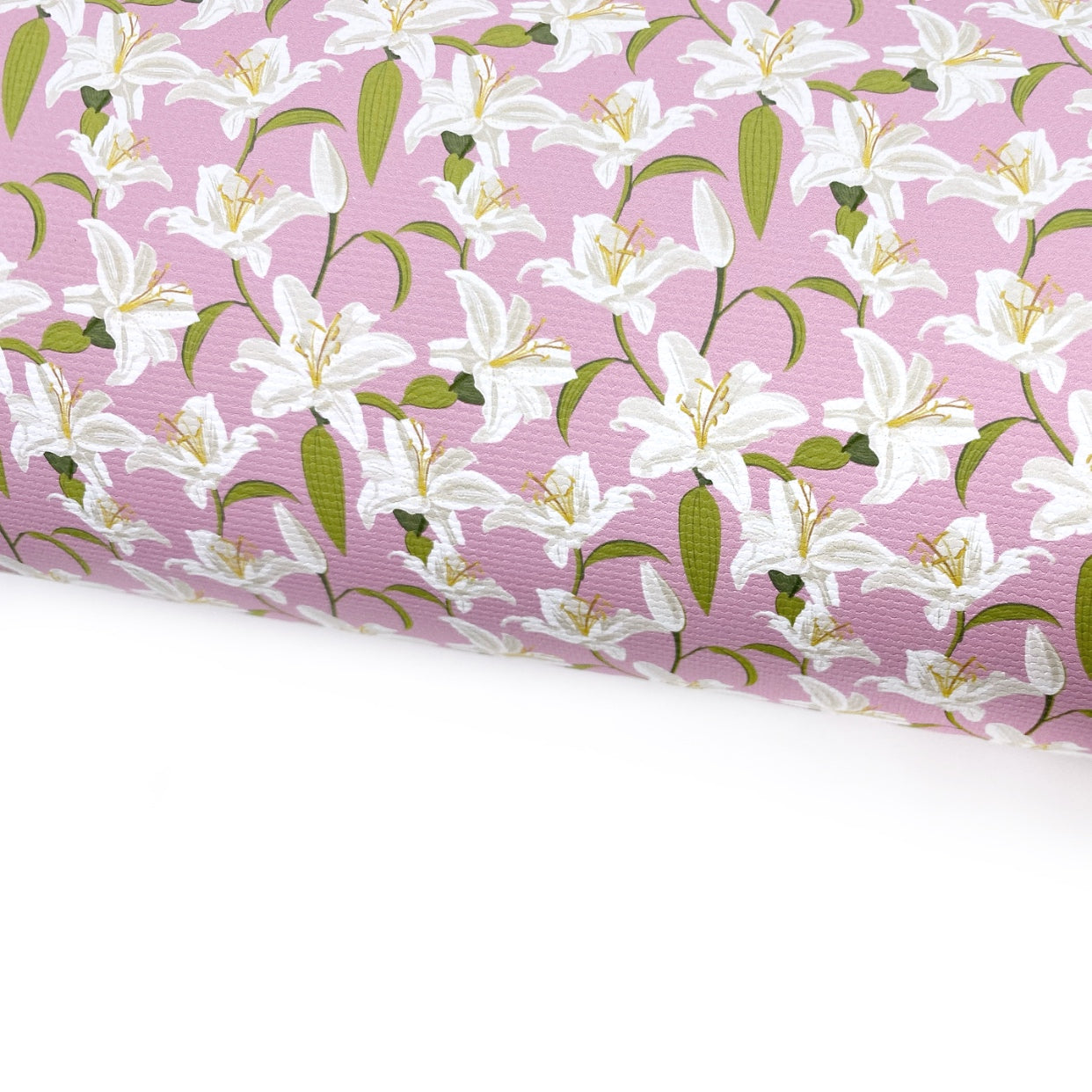 Mums Favourite Lillies Floral Lux Premium Printed Bow Fabric