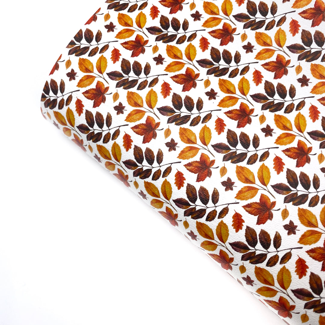 Autumn Leaves Premium Faux Leather Fabric Sheets