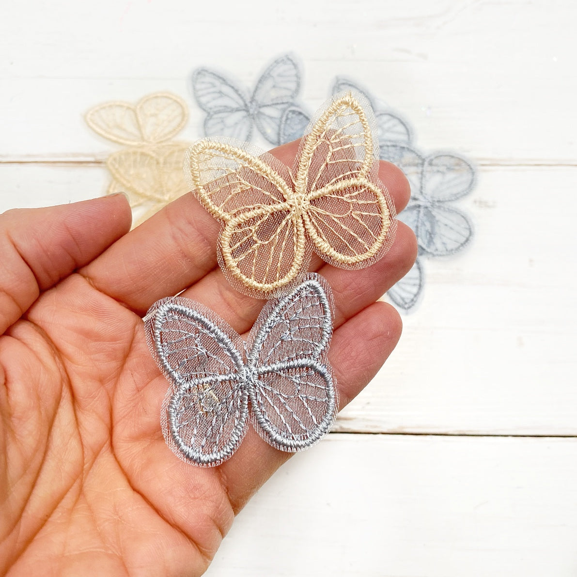 Embroidered Mesh Butterfly Embellishments