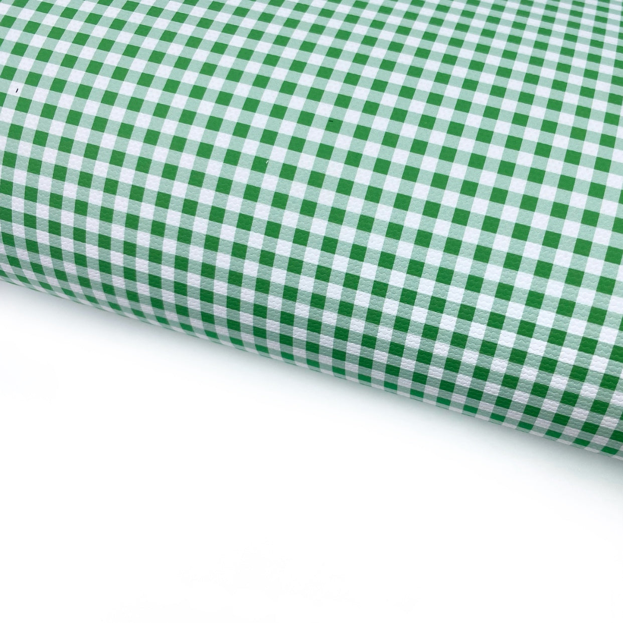 Green Gingham Lux Premium Printed Bow Fabric
