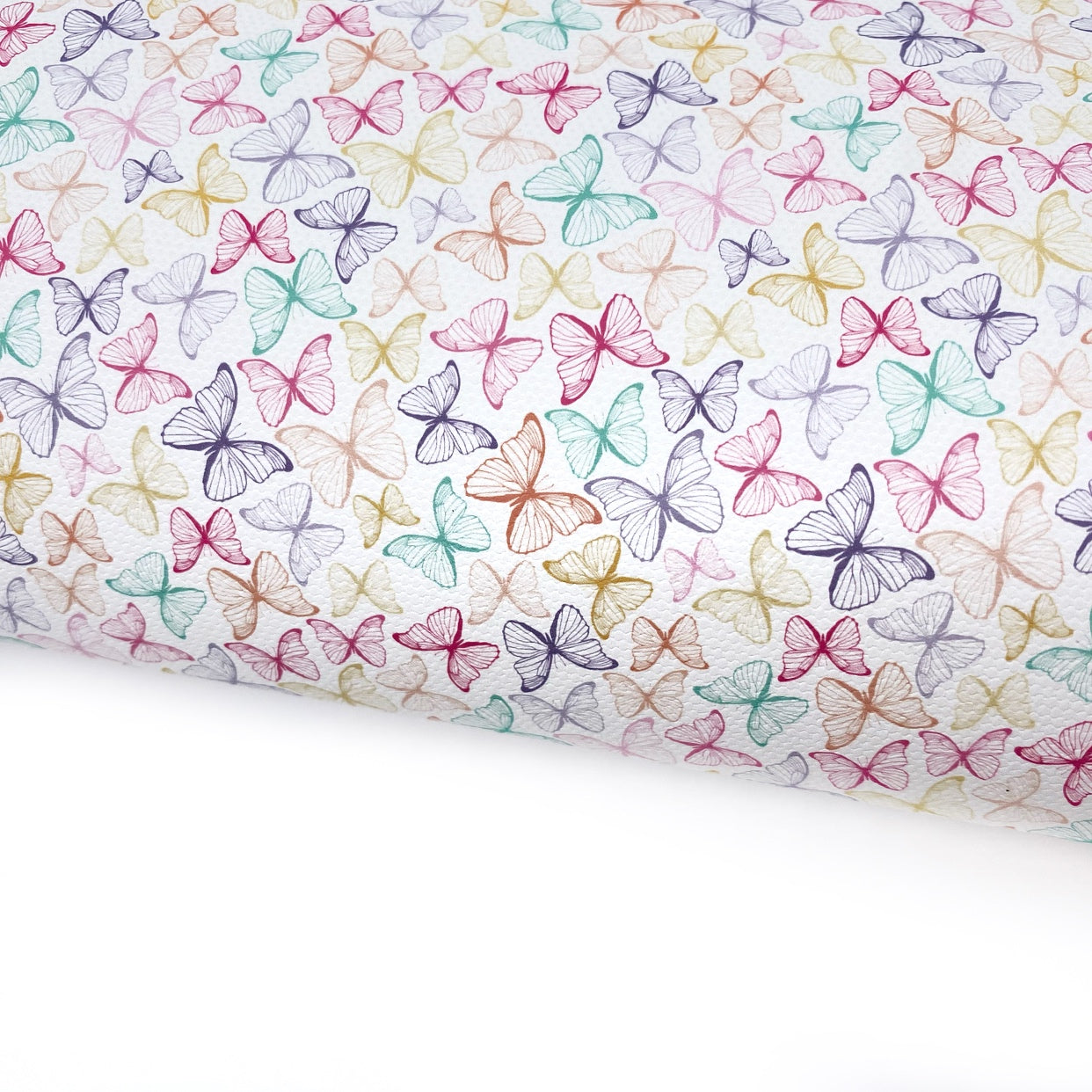 Coloured Butterflies Lux Premium Printed Bow Fabric