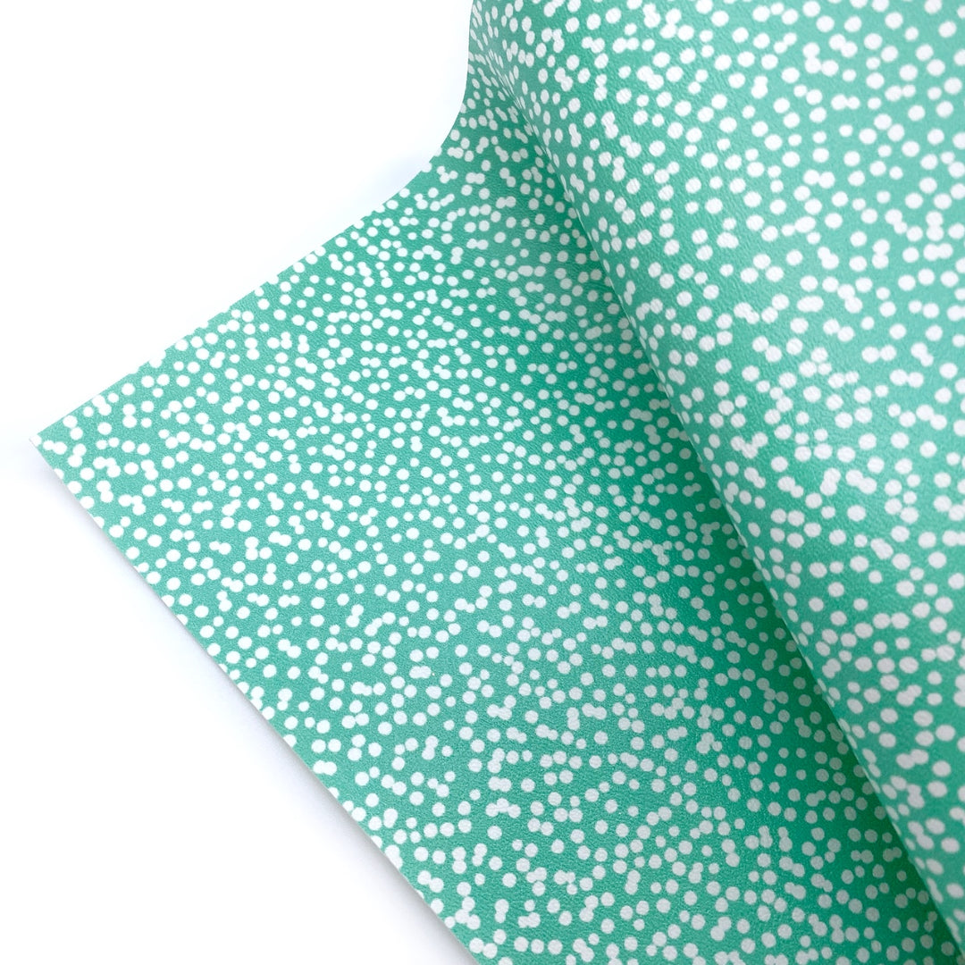 Mint Dotty Premium Faux Leather Fabric Sheets