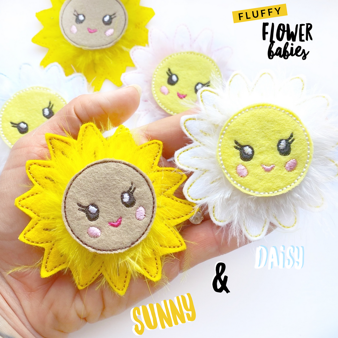 Daisy Flower Felties- Fluffy Flower Babies