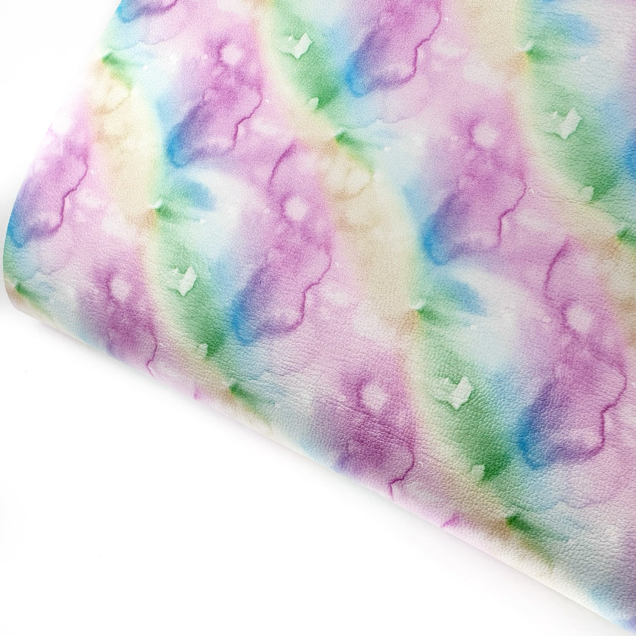 Rainbow Watercolour Wave Premium Faux Leather Fabric Sheets