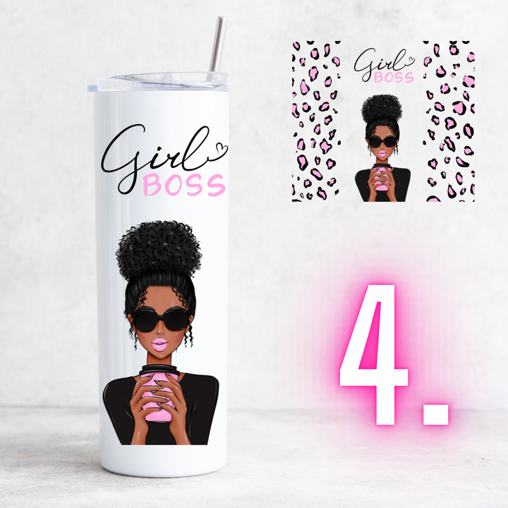 Ultimate Girl Boss Skinny Tumbler Vinyl Wrap 20oz