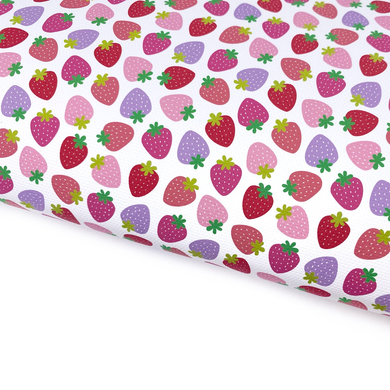 Sweet Strawberries Lux Premium Printed Bow Fabric
