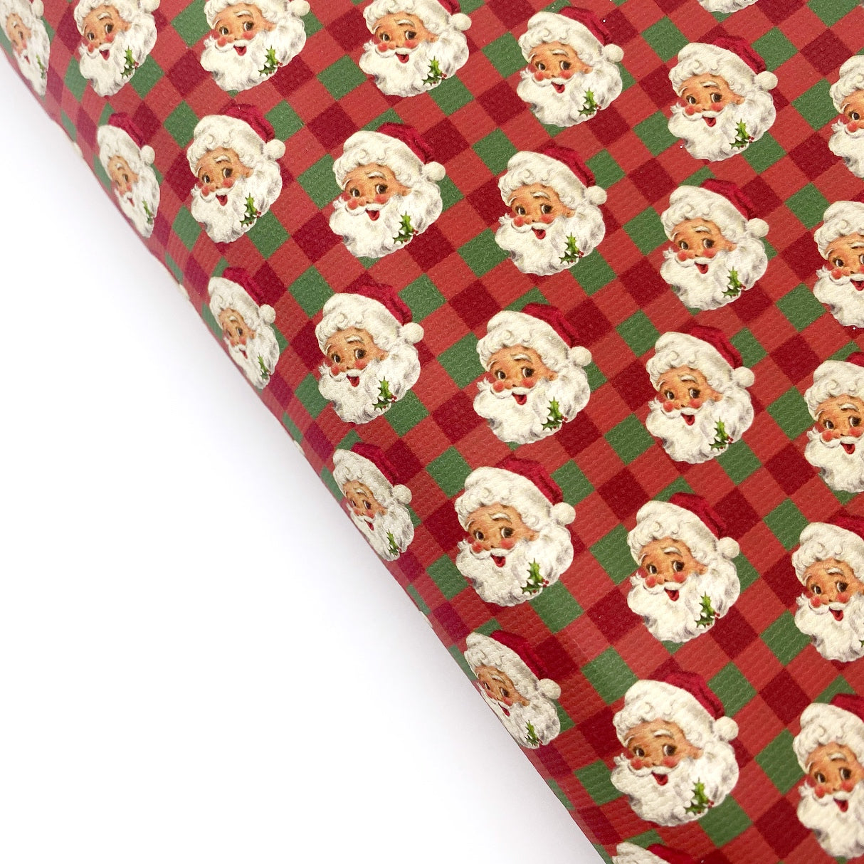 Red Green Check Santa Lux Premium Canvas Bow Fabrics