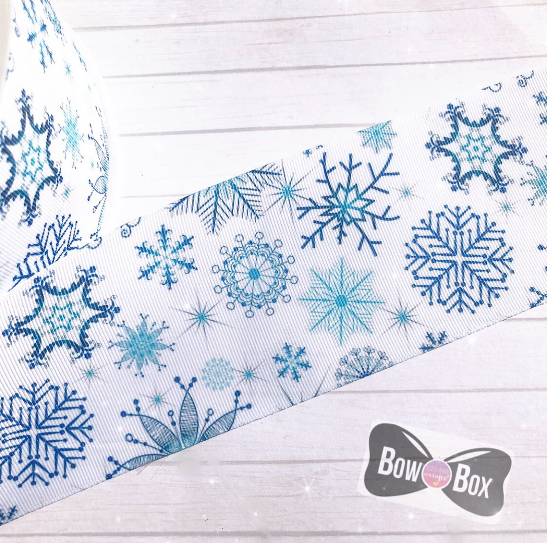 Snowflakes Grosgrain Ribbon 2'' or 3''