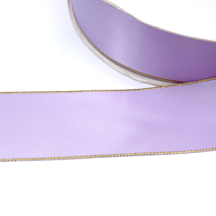 Luxury Sparkle Gold Edged Satin Ribbon 1.5''