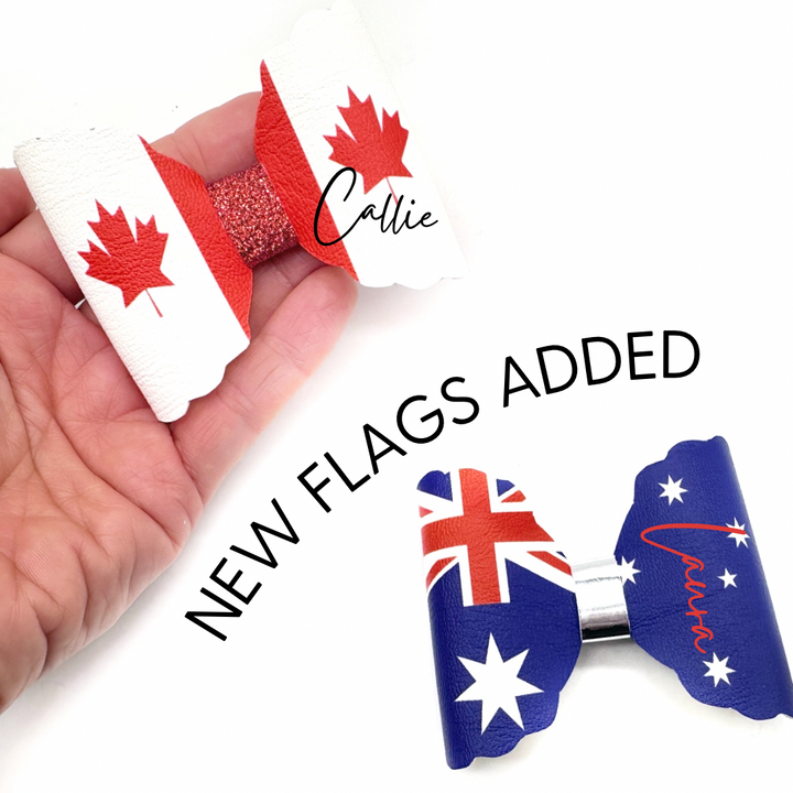 Australian Flag 4” Create your own Personalised Rhaya Bow Loops