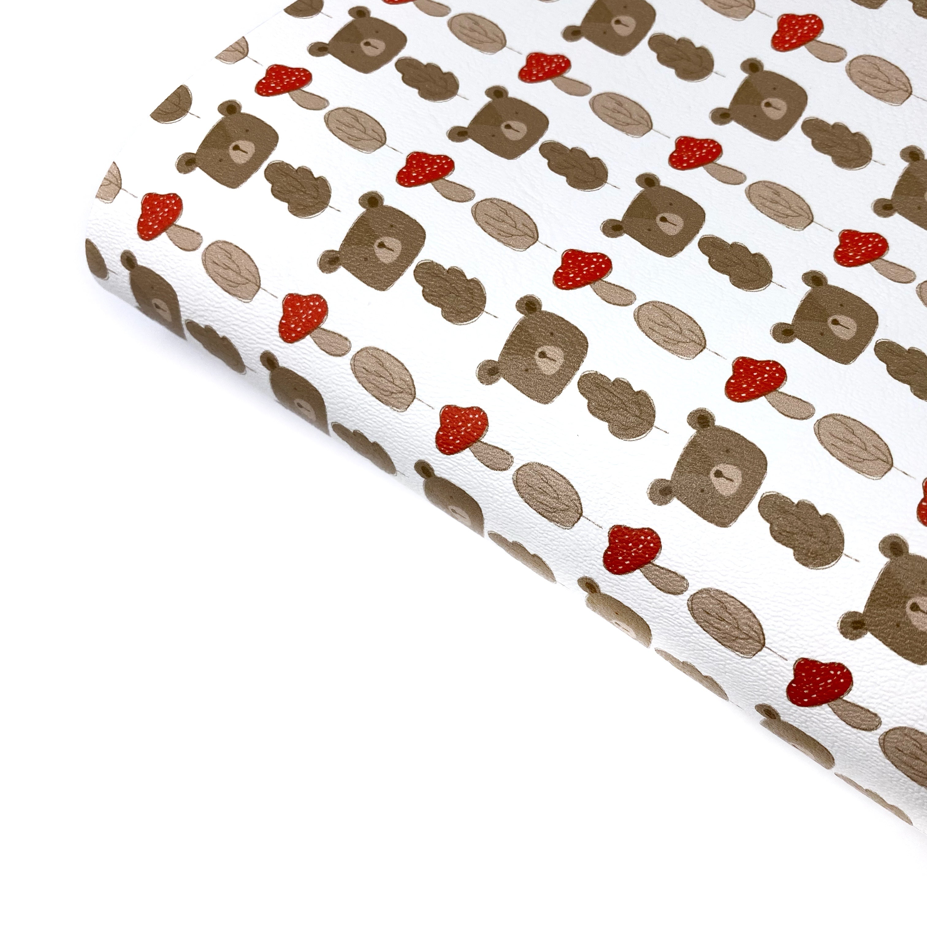 The Bear & the Toadstool Premium Faux Leather Fabric Sheets