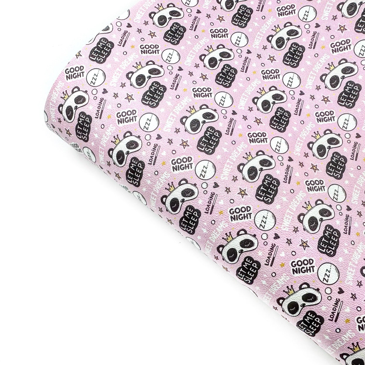 Panda Sleepover Premium Faux Leather Fabric Sheets