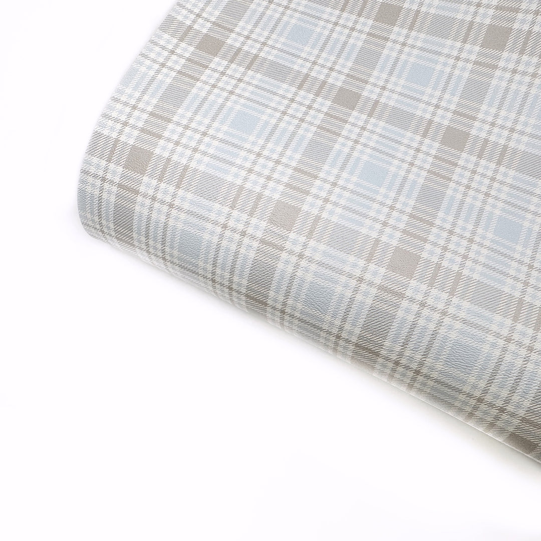 Winter Plaid Premium Faux Leather Fabric Sheets