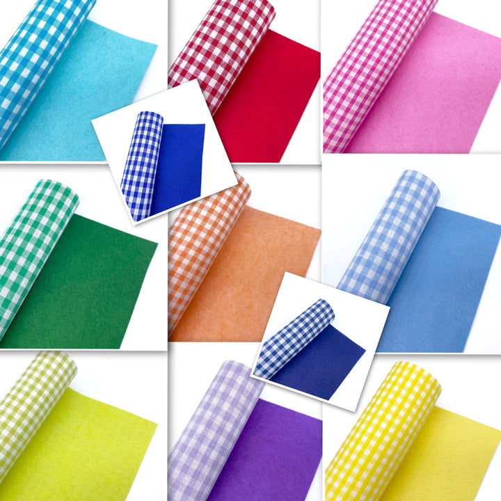 Colour Match Gingham Fabric Felt