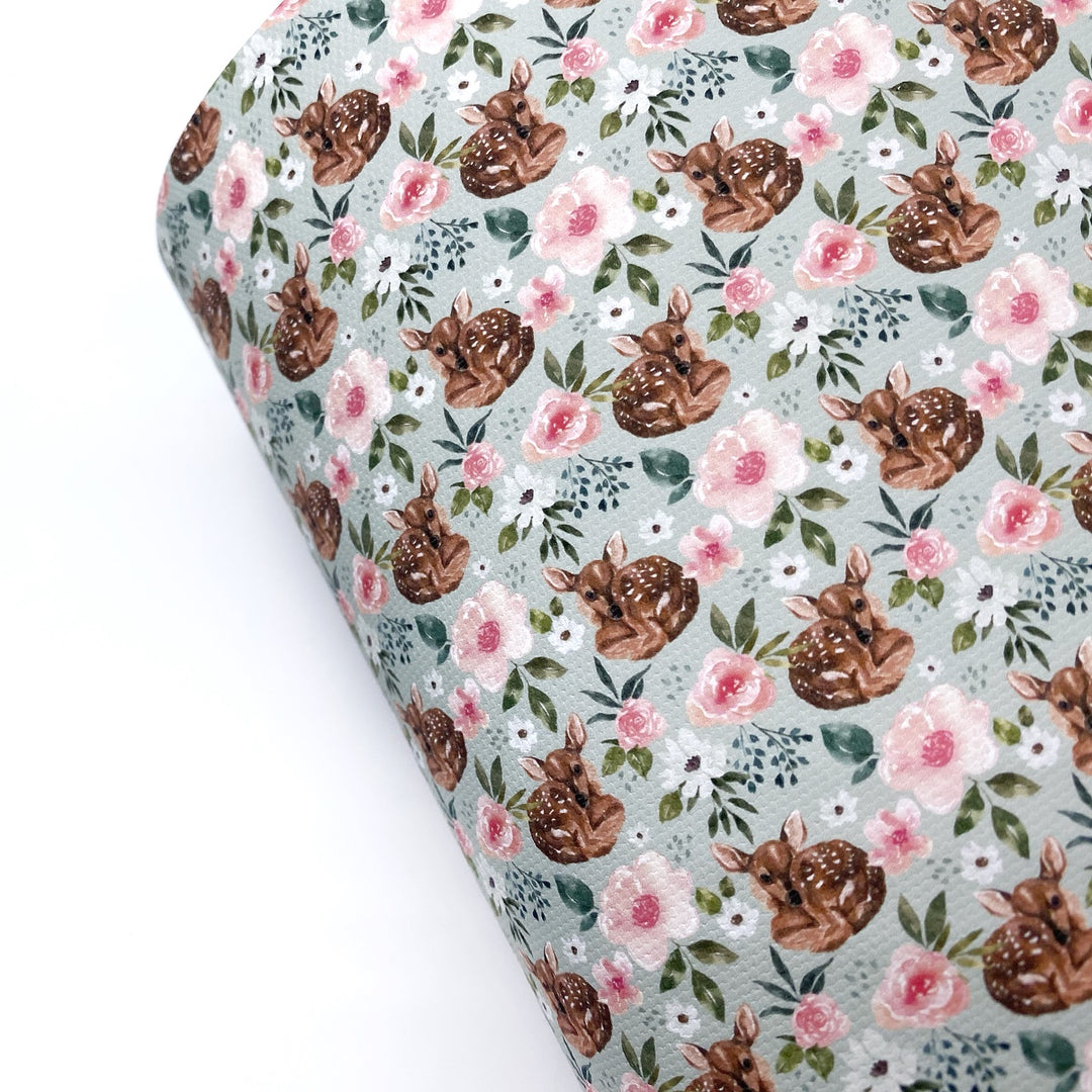 Mint Fawn Lux Premium Canvas Bow Fabrics