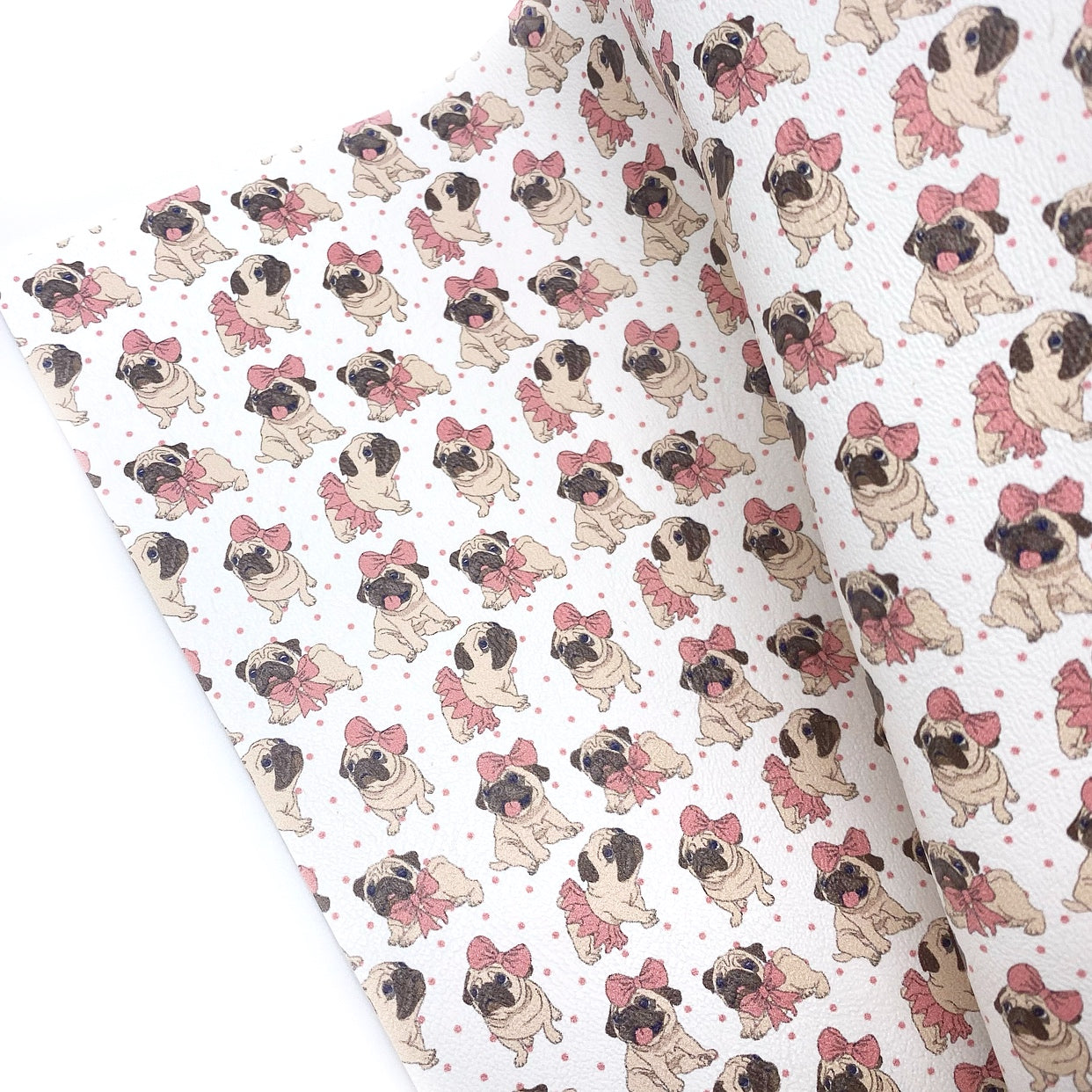 Pretty Pugs Premium Faux Leather Fabric Sheets