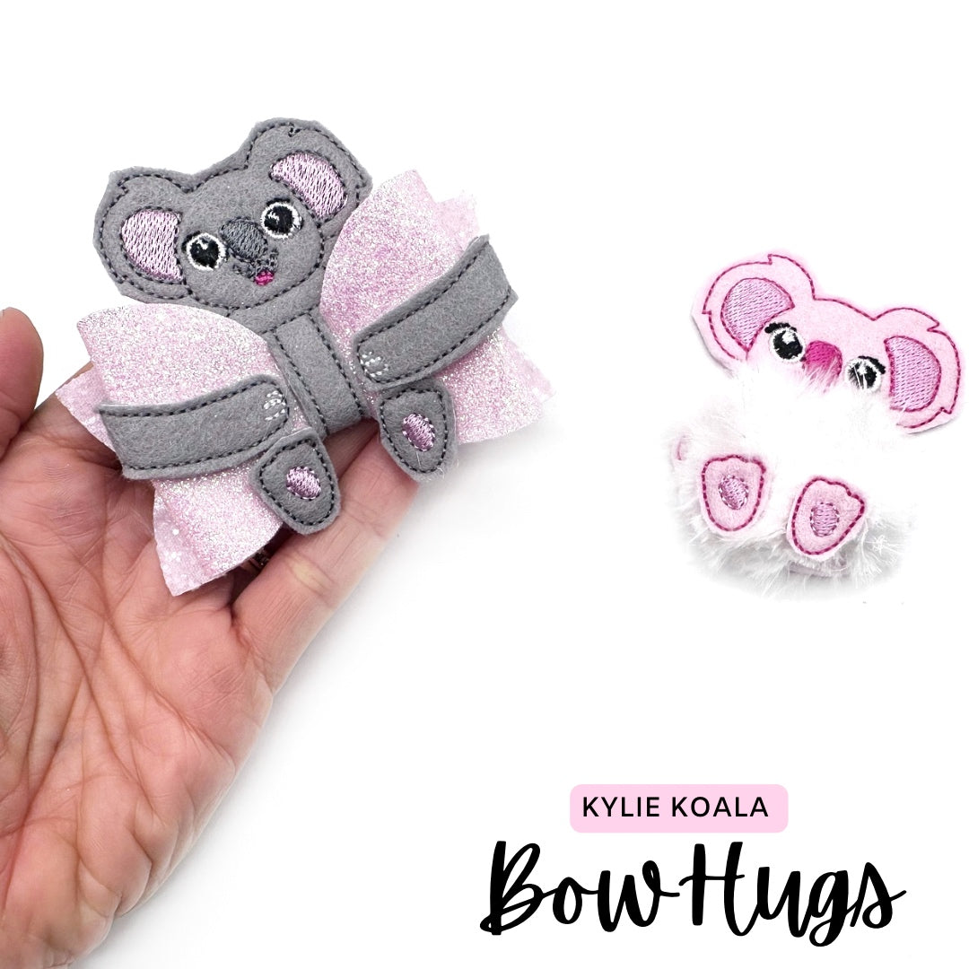 Kylie Koala Bow Hug Wrap Around & Pops Feltie Set