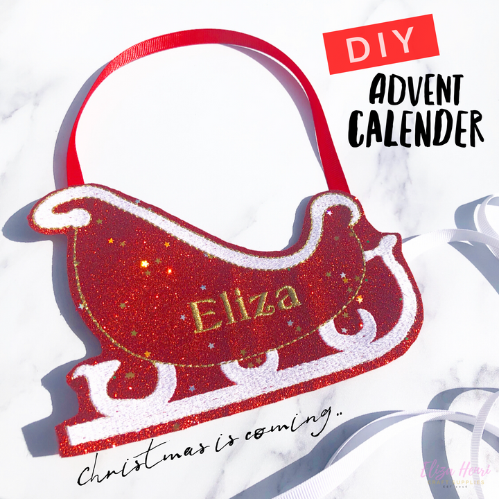 DIY Make your own Advent Calender Holders- Santa's Sleigh & Reindeer Oversized Felties