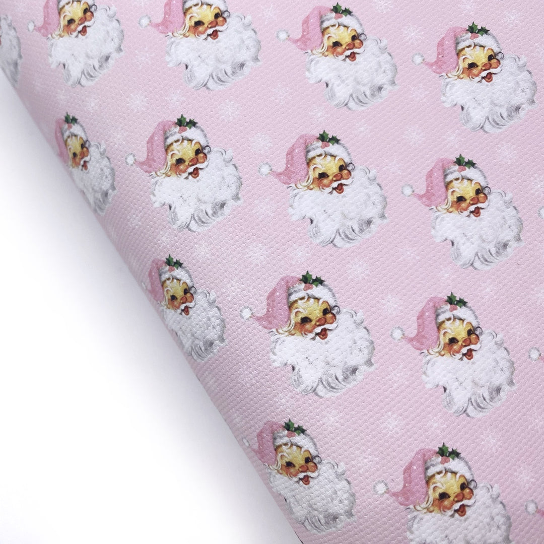 Pink Santa Lux Premium Canvas Bow Fabrics