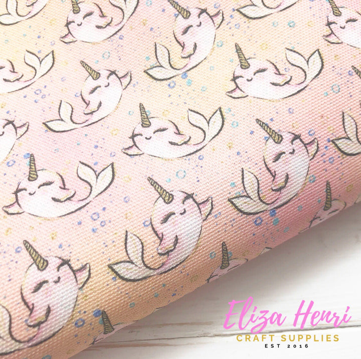 New Narwhal Besties Peach Standard Fabric Felt