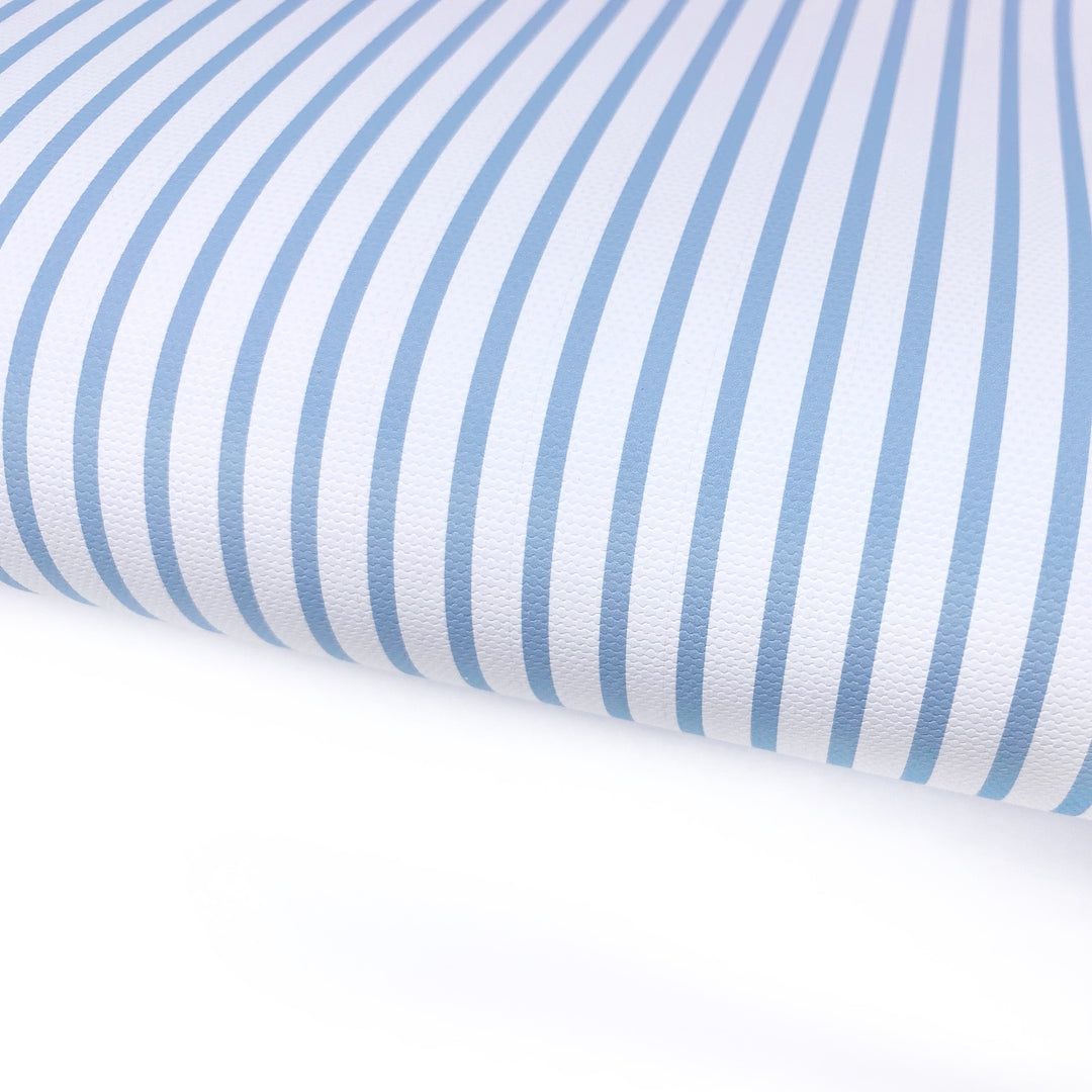 Blue Candy Stripe Lux Premium Printed Bow Fabric