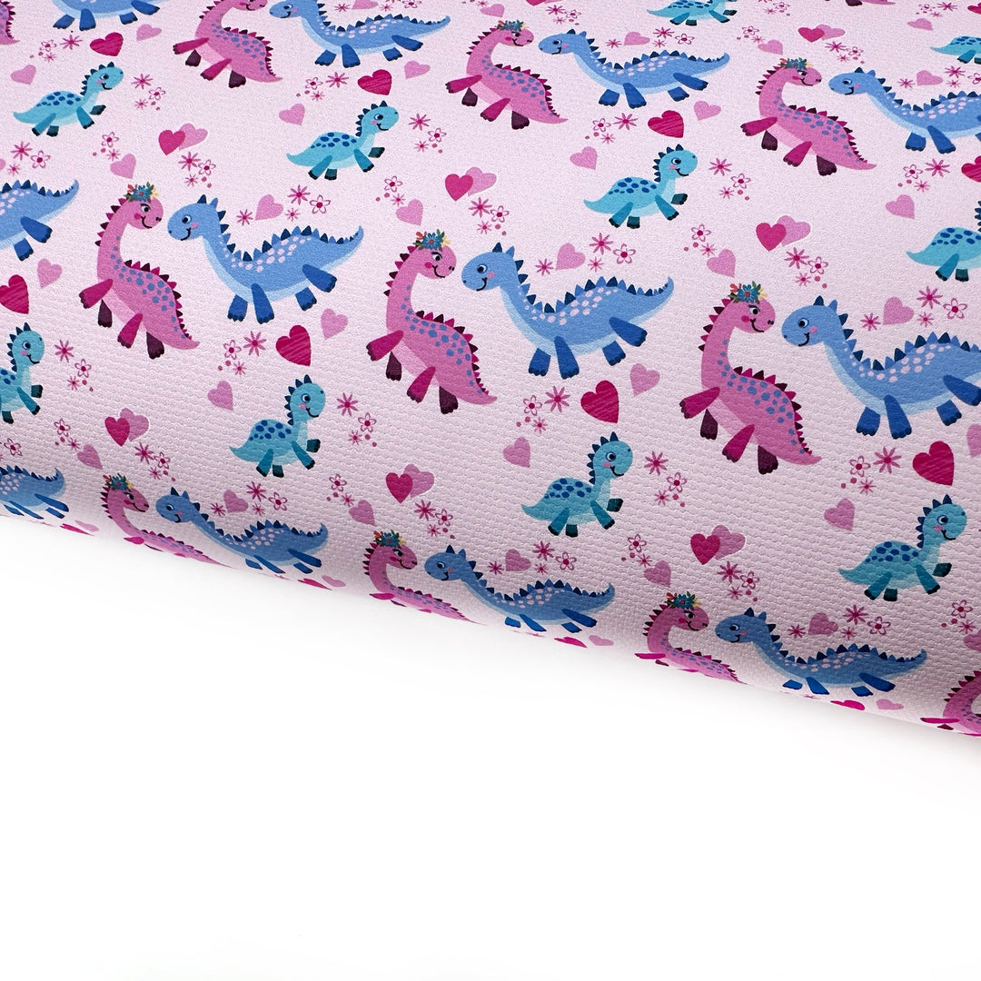 Dino Love Lux Premium Canvas Bow Fabrics