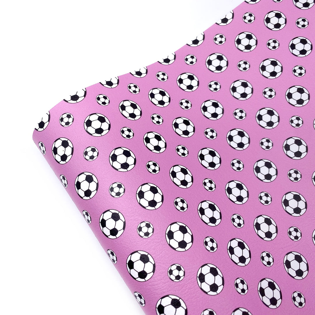 Footballer Pink Premium Faux Leather Fabric Sheets