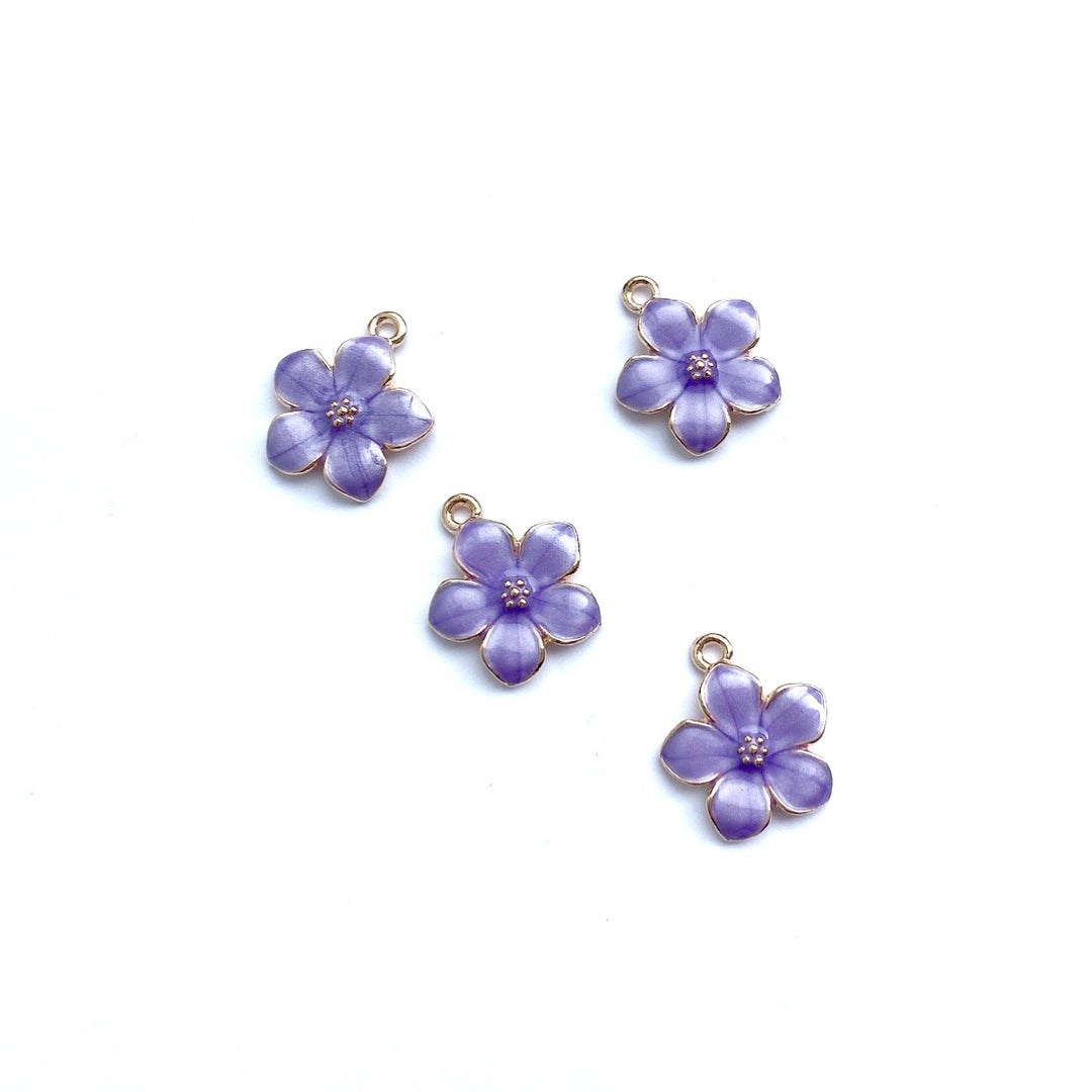 Small Coloured Floral Charms