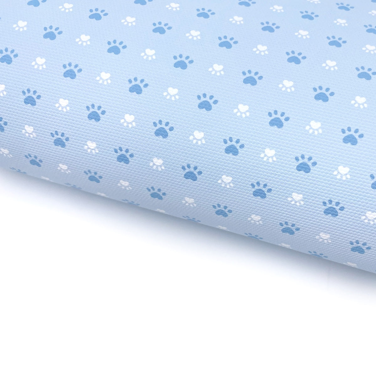 Puppy Blue Paw Prints Lux Premium Canvas Bow Fabrics