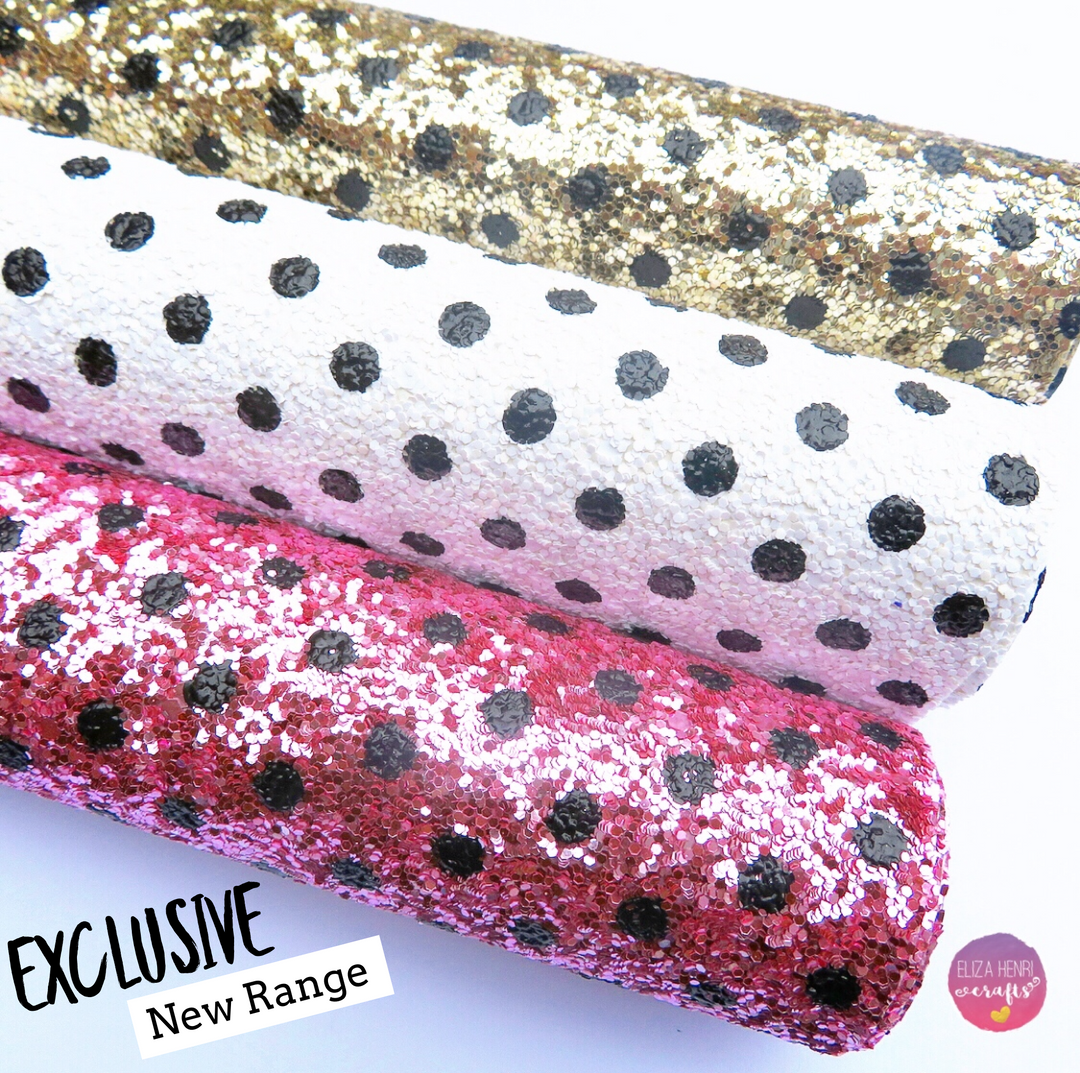 NEW Polka Dot Chunky Glitter Fabric Collection