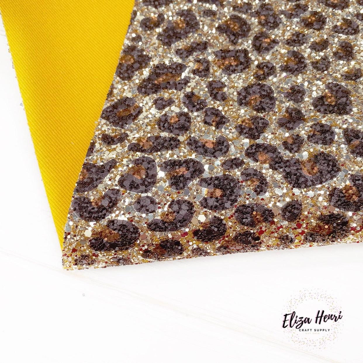 Let’s go Brown Leopard Lux Premium Chunky Glitter Fabric