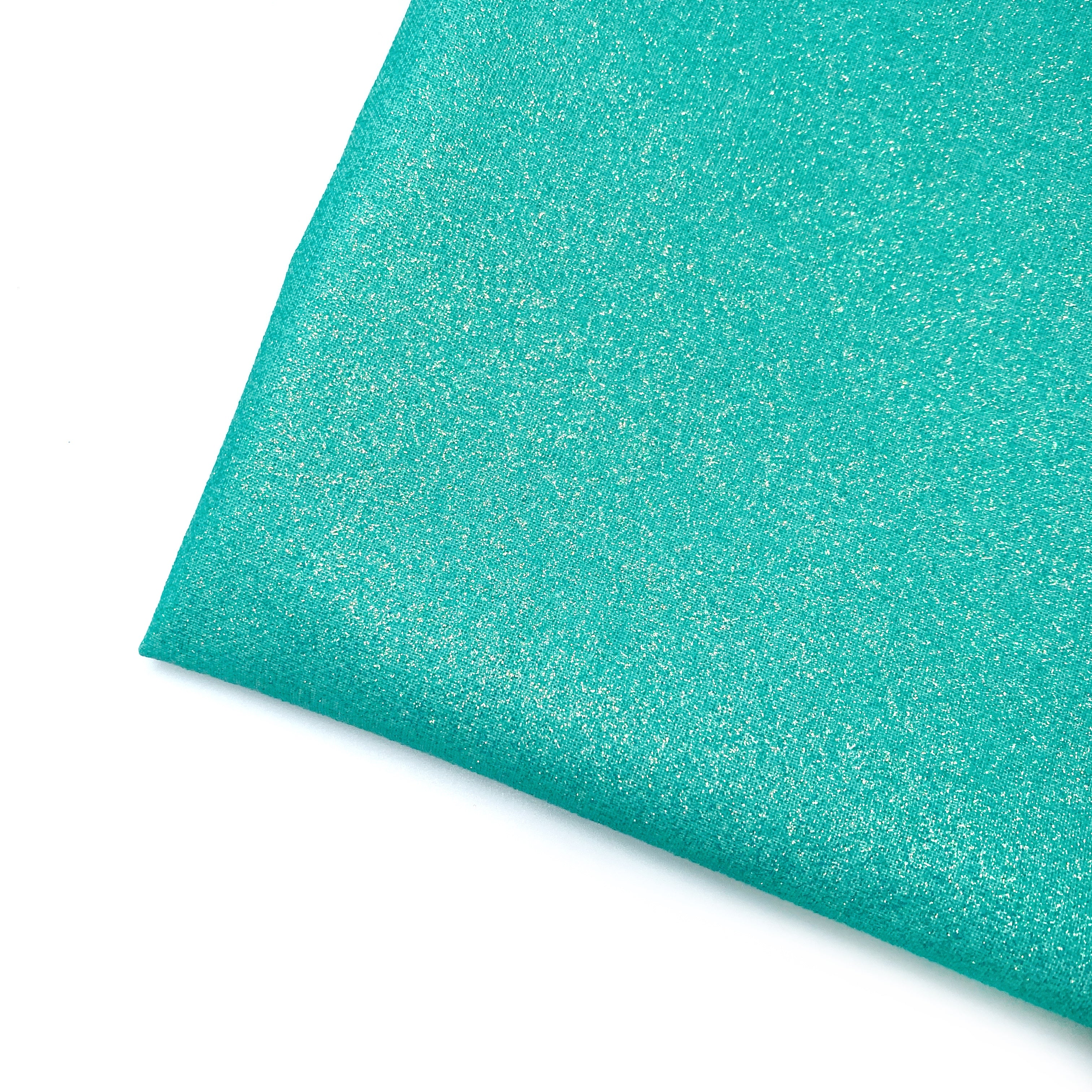 Aqua Crystal Glitter Cotton Fabric