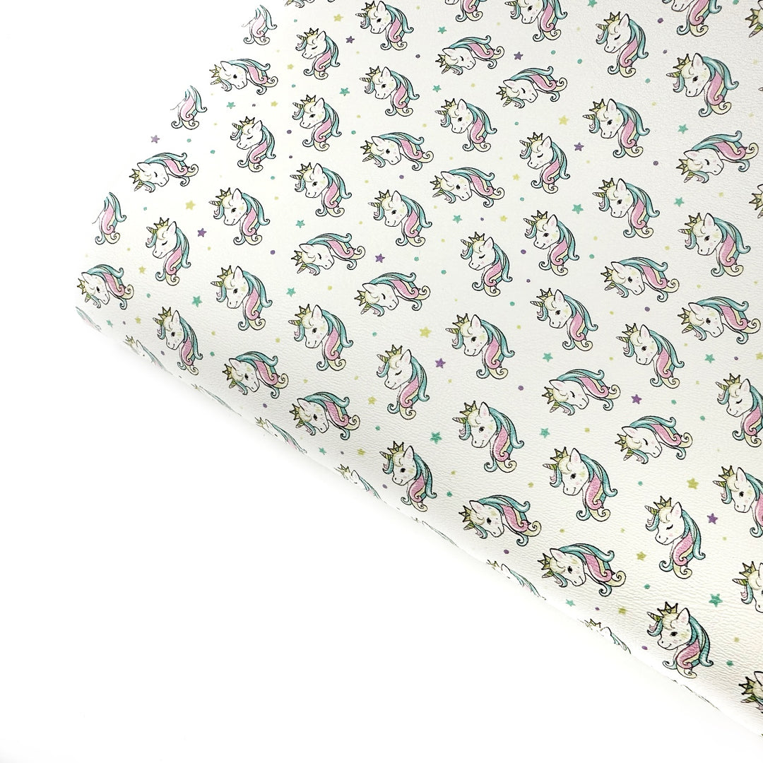 Queen Unicorn Premium Faux Leather Fabric Sheets